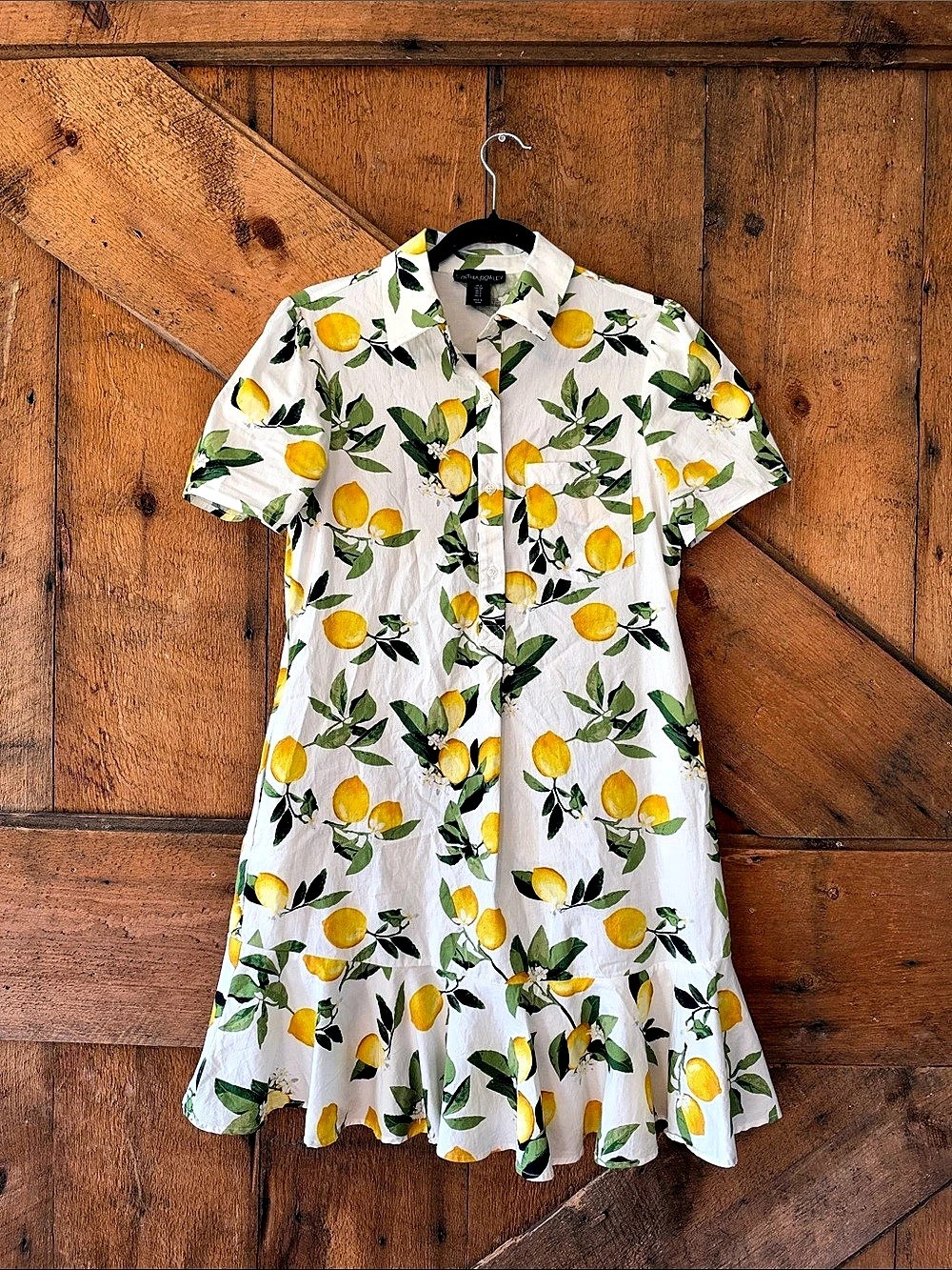 Cynthia Rowley Lemon Print Mini Dress Size Small Like New